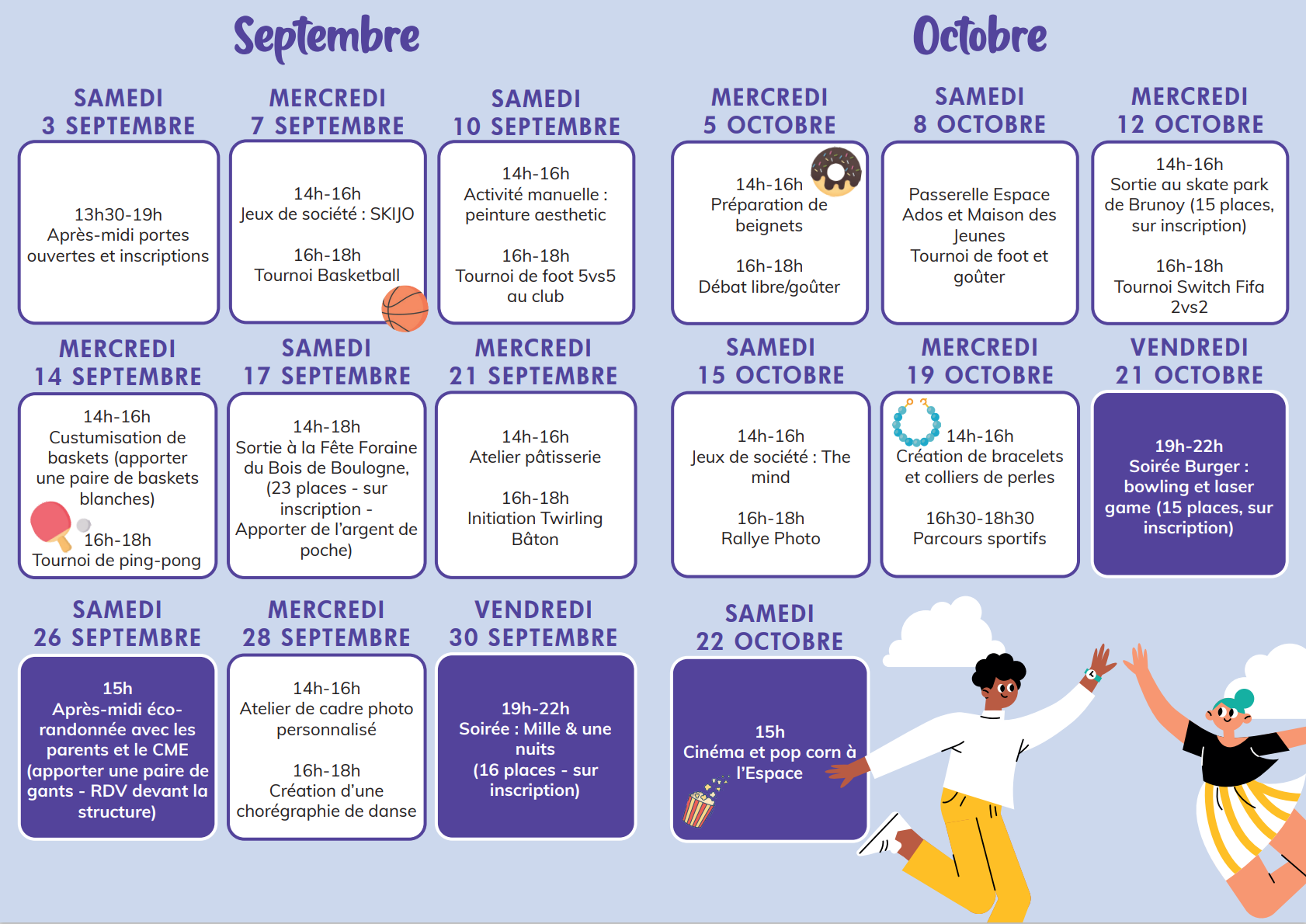 Le Nouveau Planning De L Espace Ados Est Disponible